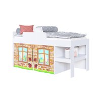Cama Infantil com Protetor e Cortina 90 Imaginação Meu Fofinho Branco - Art In Móveis