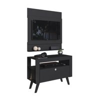 Home com bancada e Painel Para TV até 36 Canadá Preto - Art In Moveis