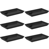 Kit 6 Pratos para Sushi Comida Japonesa com Porta Shoyu Comida Oriental Preto Uno Coza