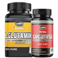 Creatina Monoidratada 60 Cáps + L-Glutamina 120 Cáps