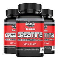 Creatina Monoidratada 100% Pura 180 Cápsulas de 720mg Kit com 3