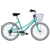 Bicicleta Aro 26 Feminina Retrô Anne cor Verde Com Cestinha