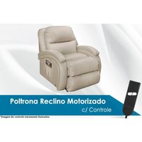 Poltrona Reclinável p/ Sala  Buenos Aires Magnum Zero Wall Motorizada Giro e Balanço Courano Bege - Probel