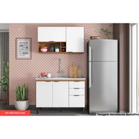 Kit de Cozinha 2 Peças Firenze (1 Aéreo + 1 Balcão) CP11 Amendola/Branco-Demóbile