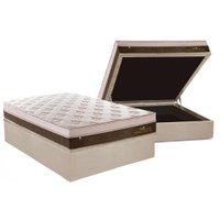 Cama Box Baú Casal: Colchão Molas Ensacadas Plumatex MasterPocket Personalle + Base CRC Suede Clean(138x188)