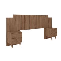 Cabeceira Cama Box Madeirado Casal/Queen Genova extensível c/ 4 Gavetas Avelã - Panan