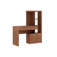 Mesa Escrivaninha Casal ME4143 c/ 2 Portas e 1 Gaveta Amêndoa - Tecno Mobili