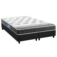 Cama Box Queen: Colchão Espuma Probel Guarda Costas Resistente + Base CRC Suede Gray(158x198)