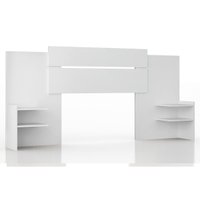 Cabeceira Cama Box Madeirado Solteiro/Casal/Queen Mila Extensível Branco - Panan