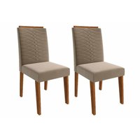 Kit 2 Cadeiras Sala Jantar Clarice  2 Un Savana/Suede Joli - Cimol