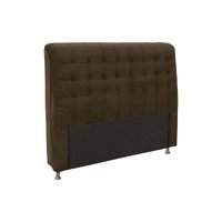 Cabeceira Cama Box Estofada King King Dama Plus Suede Marrom Chocolate - Simbal