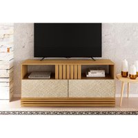 Rack para TV R1479 2 Gavetas até 42 Polegadas Natural/Palha - Tecno Mobili