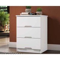 Mesa de Cabeceira Solteiro Londres c/ 3 Gavetas Branco - Europa