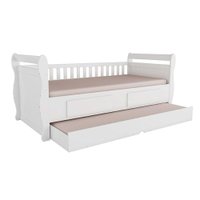 Bicama Solteiro de Babá Maria 2Gavs+Aux Branco-Peroba