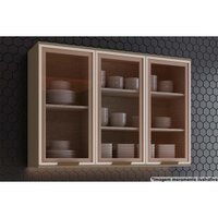 Armário Aéreo Cozinha Modulado Connect c/ 3 Portas de Vidro 120cm Duna - Henn