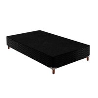Cama Box Base Solteiro Sommier Rústico Bordado Black (96x203x30) - Paropas