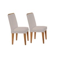 Cadeira Sala de Jantar Lunara Kit 2 Un Imbuia/Veludo Pérola - Rufato