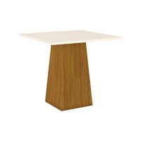 Mesa para Cozinha Dora + Tampo Madeirado 90x90cm Nature/Off White - Henn