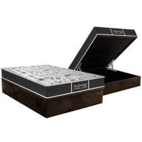 Cama Box Baú Casal: Colchão Molas Probel Prolastic ProDormir Sleep + Base CRC Suede Brown(138x188)