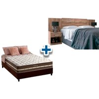 Cama Box Casal CRC + Colchão Molas Classic + Cabeceira Plus Atacama