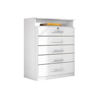 Cômoda Casal Triunfo CH c/ 1 Nicho e 5 Gavetas Branco - Demóbile