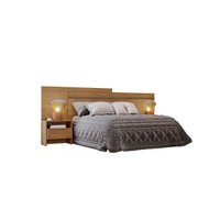 Cabeceira Cama Box Madeirado Casal Prime c/ 2 Mesas Freijo Cumaru - Novo Horizonte