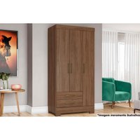 Guarda Roupa 3 Portas e 2 Gavetas Briz BE16 Castanho - Henn