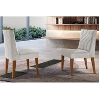 Cadeira Sala de Jantar Nevada Kit 2 Un MDF Imbuia/Veludo Perola - Rufato