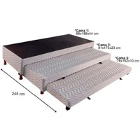 Cama Box Solteiro + Colchão Orthocrin c/ 2 Auxiliares + Guarda Roupa Sonare Canela