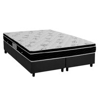 Cama Box Queen: Colchão Molas Bonnel Ortobom Nanolastic Physical Spring + Base CRC Suede Gray(158x198)