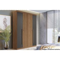 Guarda Roupa 4 Portas e 2 Gavetas Buriti Jatoba/Grafitte - Santos Andirá