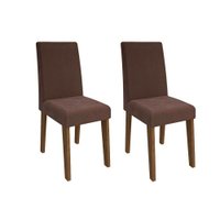 Kit 2 Cadeiras Sala Jantar Milena 2 Un Savana/Suede Chocolate - Cimol