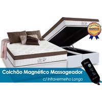 Cama Box Baú King: Colchão Magnético Anjos MasterPocket New King c/ Vibro Massagem + Base CRC White(193x203)