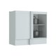 Balcão de Cozinha Modulado Canto Reto Americana 1 Porta s/ Tampo 84cm Cinza - Henn