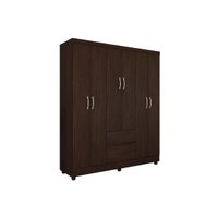Guarda Roupa 6 Portas  e 2 Gavetas Flash II Ébano - Demóbile