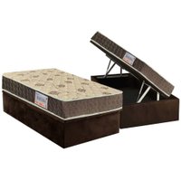 Cama Box Baú Solteiro: Colchão Anatômico Orthoflex D33 / EP Matera + Base CRC Suede Brown(88x188)