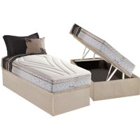 Cama Box Baú Solteiro: Colchão Molas Herval Maxspring American + Base CRC Suede Clean(88x188)