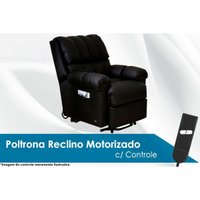 Poltrona Reclinável Motorizada p/ Sala Detroit Golden Zero Wall c/ Lift Courano Preto - Probel