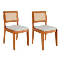 Cadeira Sala de Jantar Rainha Kit 2 Uni Natural - Nesher
