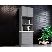 Módulo Cozinha Henn Americana Paneleiro c/ 2 Portas e 2 Gavetas (2 Fornos) 71.5cm Cinza