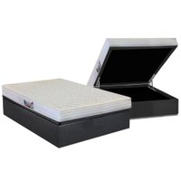 Cama Box Baú Casal: Colchão Anatômico Herval D28 / AG65 Frontier + Base CRC Suede Gray(138x188)