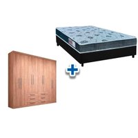 Cama Box Casal + Colchão D45 Cecina + Guarda Roupa Master 8.6 Atacama