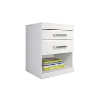 Mesa Cabeceira Casal Havana c/2 Gavetas Branco - Santos Andirá