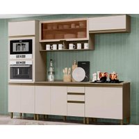 Cozinha Modulada Henn Connect 7 Peças (2 Aéreos+2 Balcões+1Paneleiro+2Complemento) CPT94 Duna/Cristal-Henn