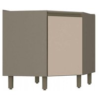 Gabinete de Cozinha Modulado Balcão Canto Oblíquo Connect c/ 1 Porta s/ Tampo 79cm Off White - Henn