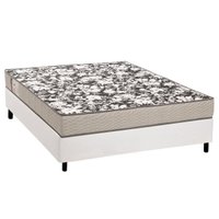 Cama Box Casal: Colchão Espuma Ortobom Physical Ultra Resistente + Base CRC Courano White(138x188)