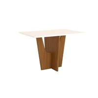 Mesa de Sala Jantar Vértice SC37 + Tampo Madeirado Reto 120x80cm Nature/Off White - Henn