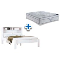 Colchão Casal Freedom Ortobom + Cama Invicta Branco