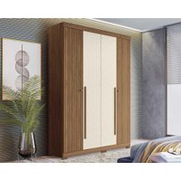 Guarda Roupa 4 Portas e 2 Gavetas c/ Pés Buriti jatoba/Areia - Santos Andirá