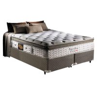 Cama Box King: Colchão Molas Ensacadas Herval MasterPocket Imperatore Eco Bamboo + Base Velvet Gray(193x203)
